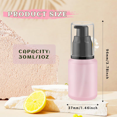 8 Frascos Vidrio Esmerilado 1oz con Bomba Plástico para Tocador