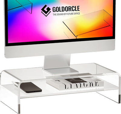 Soporte monitor acrílico transparente grande