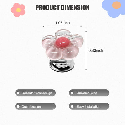 Cubierta botón arranque diseño flores resina rosa