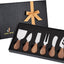 Set 6 Cuchillos Queso Acero Inox Mango Acacia
