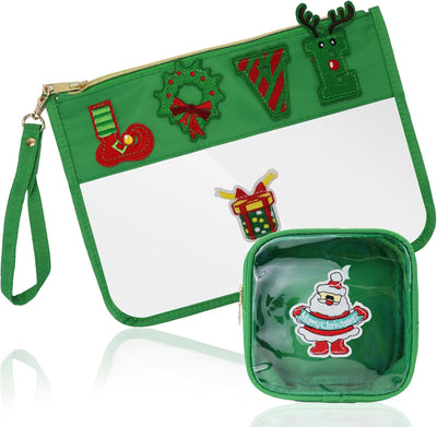 2 bolsas maquillaje PVC transparente con asas impermeable