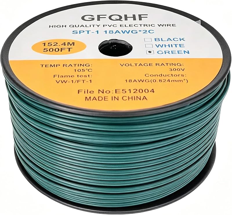Cable eléctrico SPT-1 18/2 500 ft con UL