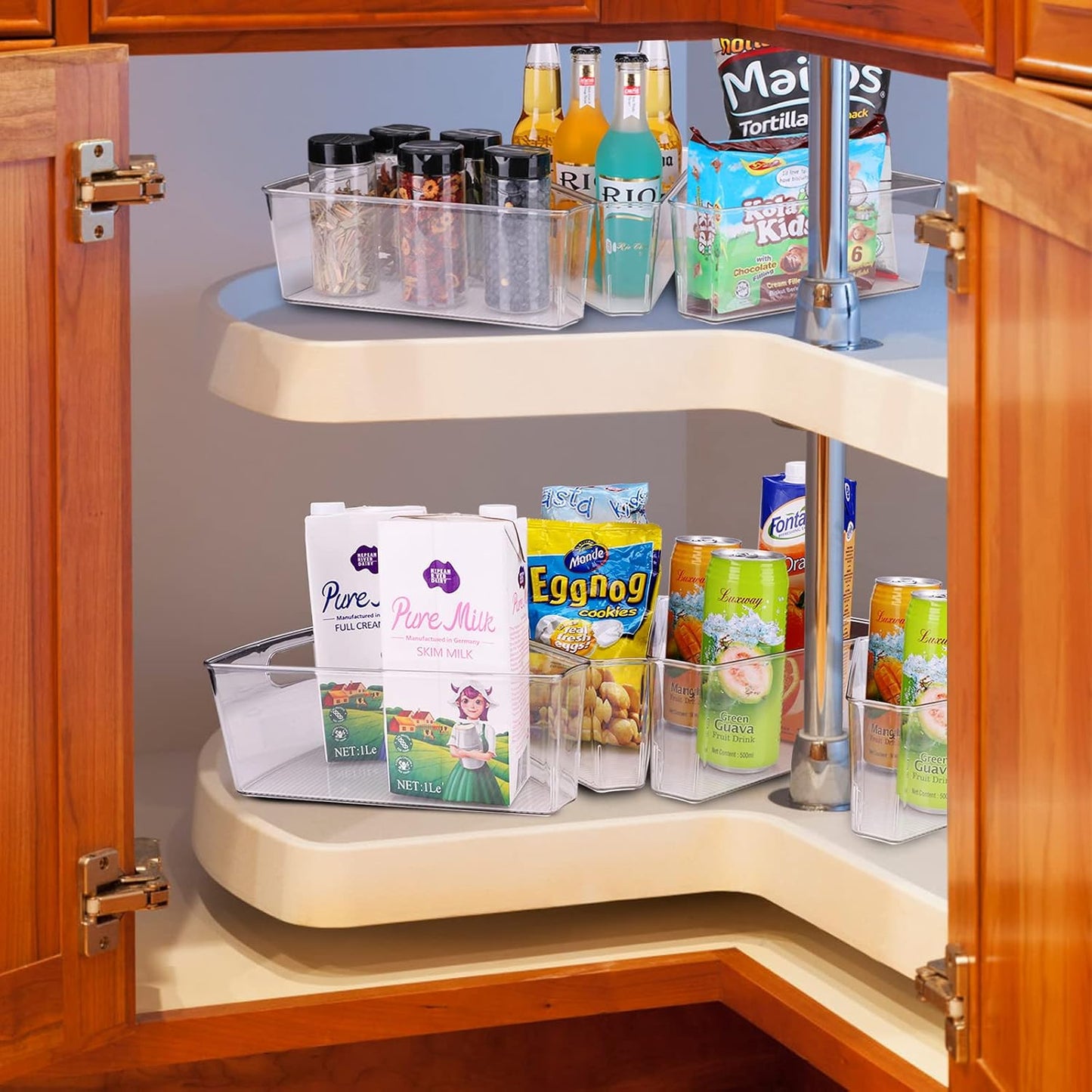 Contenedor cocina transparente 10x9.5x4" con asa