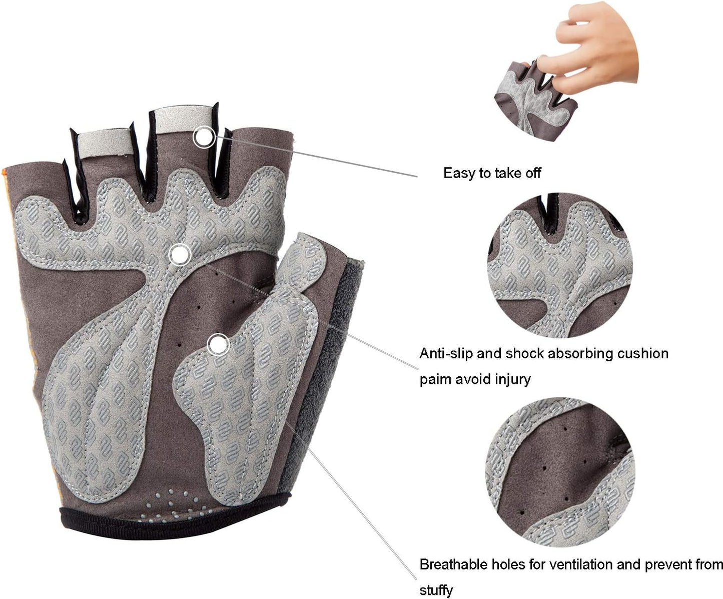 Guantes ciclismo mujer antiderrap cortos al aire libre