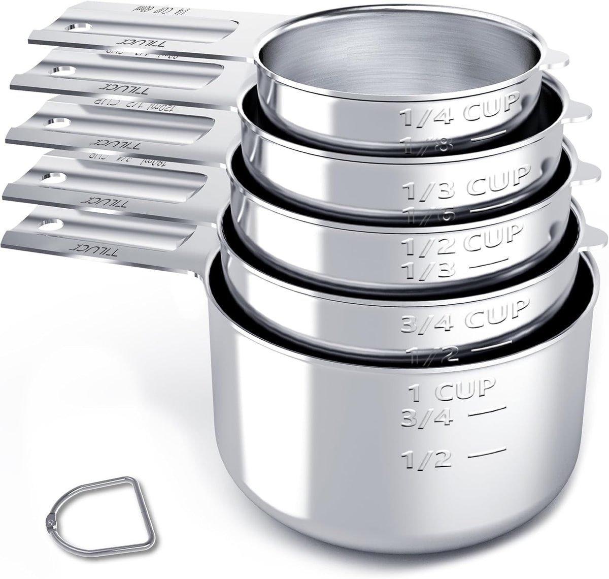 Set 5 Tazas Medidoras Acero Inox para Cocina