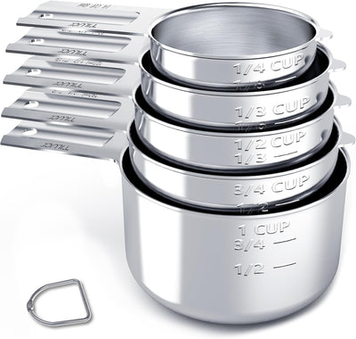 Set 5 Tazas Medidoras Acero Inox para Cocina