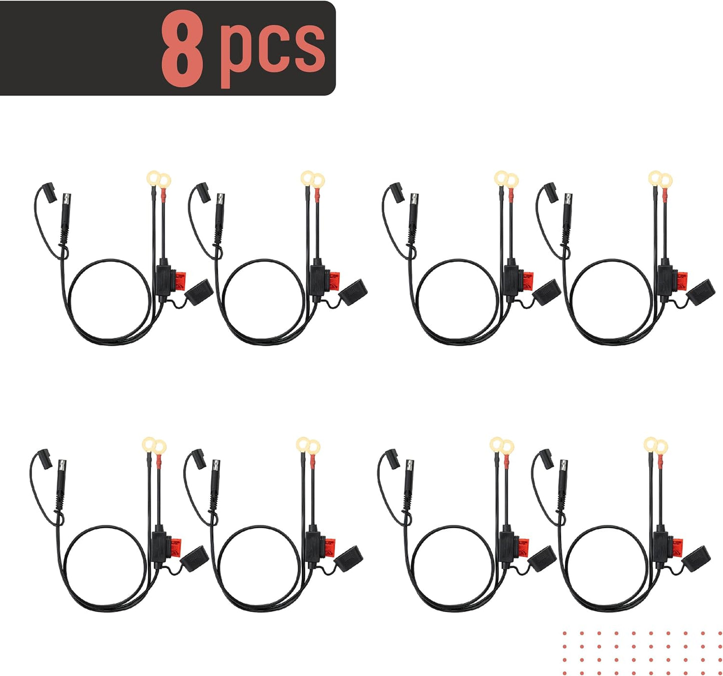 Conector batería SAE 2ft pack 8 arnés terminal junta tórica