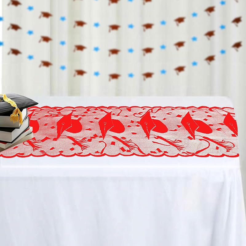 Camino mesa graduación encaje 72pulg decoración rojo