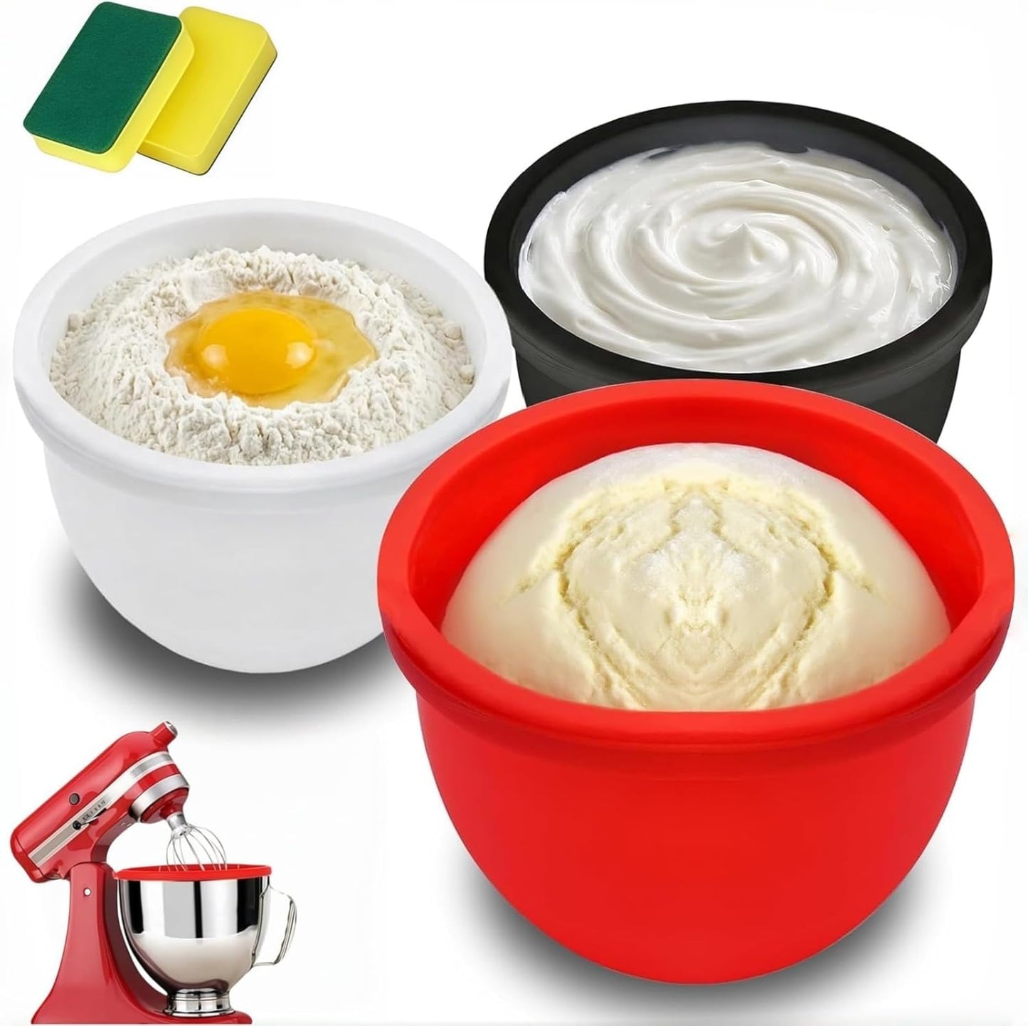 Revestimientos de silicona para mezcladores KitchenAid 5 cuartos antideslizante compatible con lavavajillas y microondas