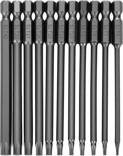 Juego puntas destornillador Torx S2 acero magnético T6-T25