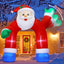 Inflable Navidad 11.8ft arco Papá Noel con LED patio jardín