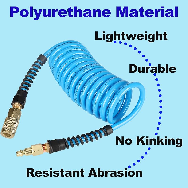 Manguera aire poliuretano 1/4" 50ft acoplador latón
