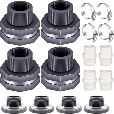 Kit 4 pzas mamparo PVC 3/4" con enchufes y adaptador