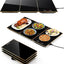 Bandeja calentadora 3en1 vidrio aluminio dorado