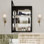 Botiquín 20x28pulg con luces espejo gabinete led baño negro