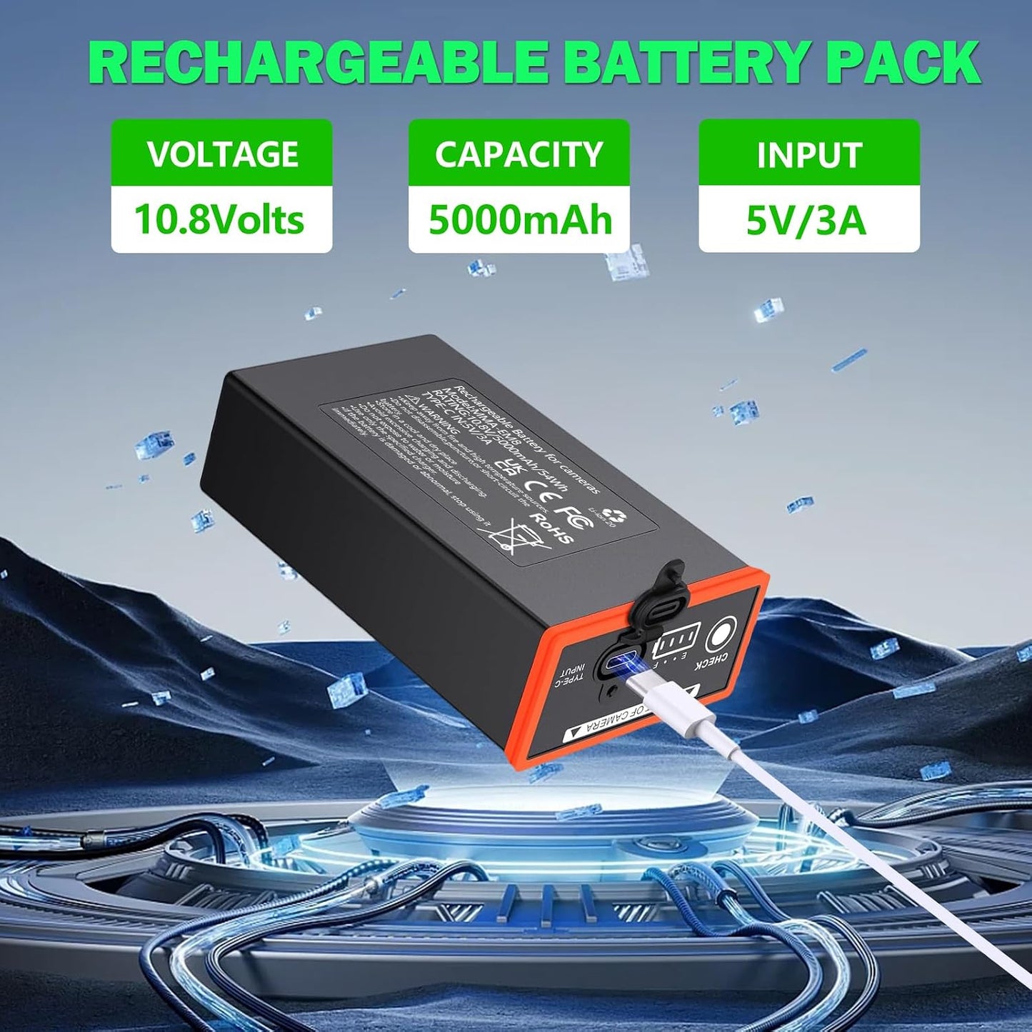 Batería recargable 5000mah para Moultrie Edge 2