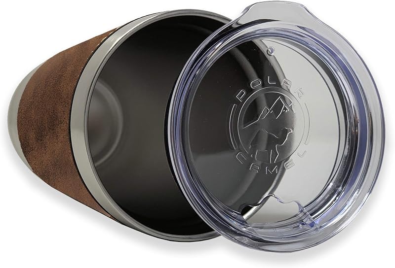 Vaso térmico acero inox 600ml grabado cuero sintético rústico