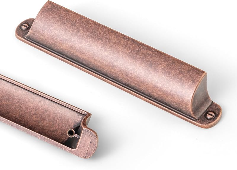 Tiradores cajón cobre antiguo set 6 128mm