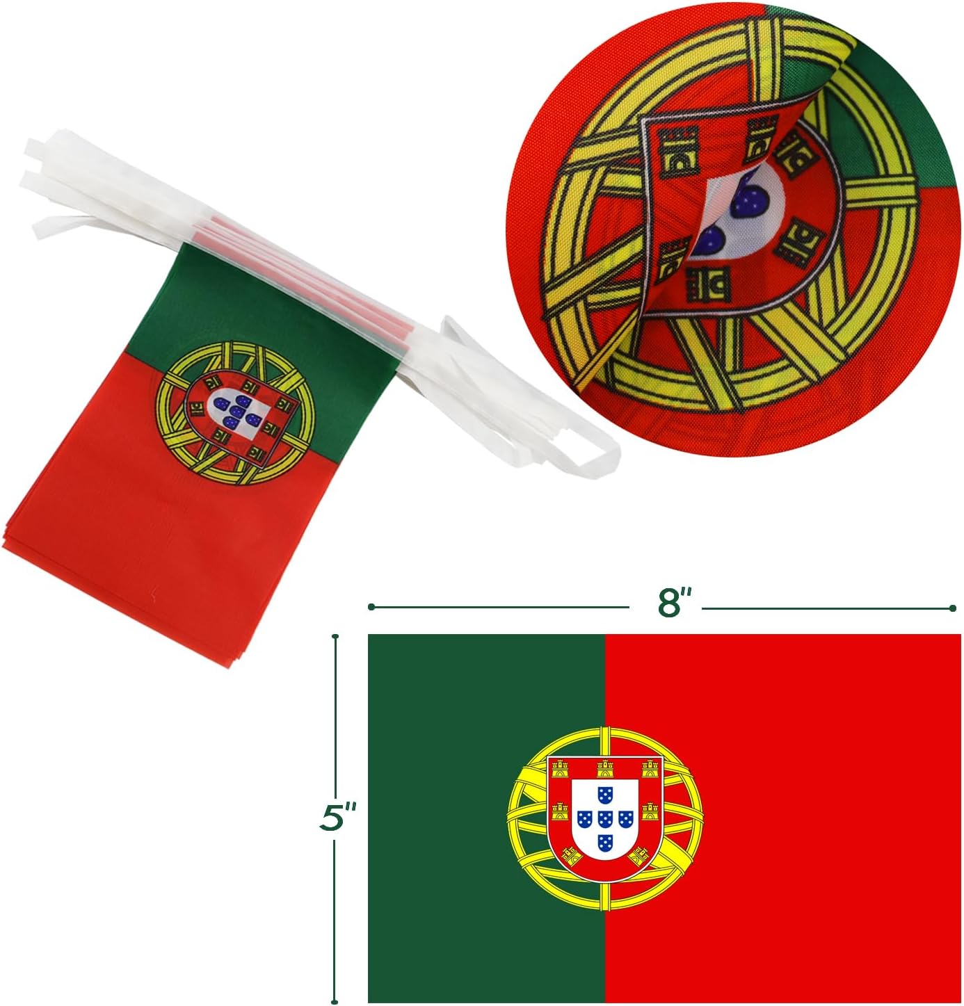 Banderín portugués de cuerda 38 pzas 42ft para decoración