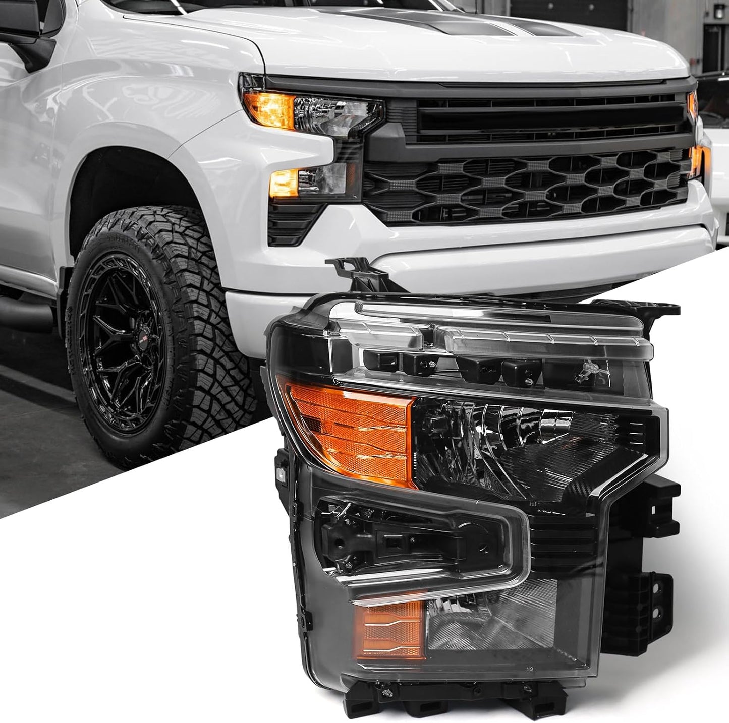 Faros delanteros Chevy Silverado halógena DRL lado pasajero