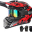 Casco motocross niños y adultos con gafas guantes