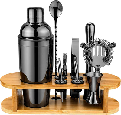 Juego coctelera acero inox con soporte y accesorios