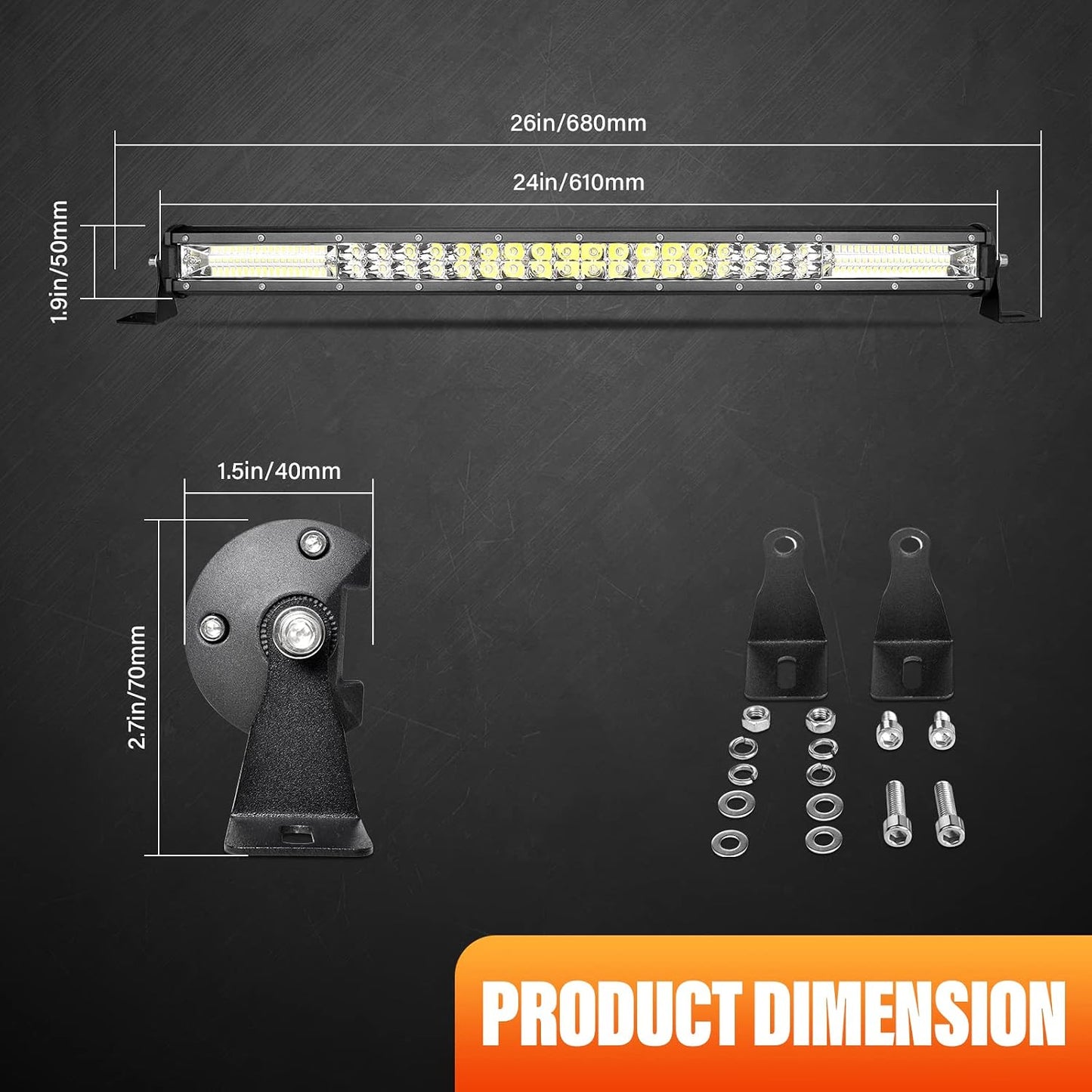 Barra luz LED 24" 216W 12-24V IP67 camión SUV