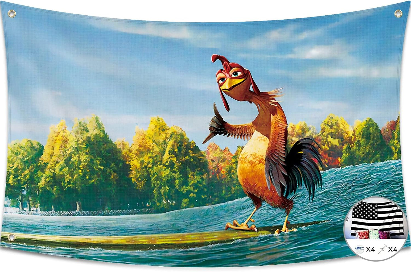 Bandera pollo 3x5ft decoración hogar universitaria