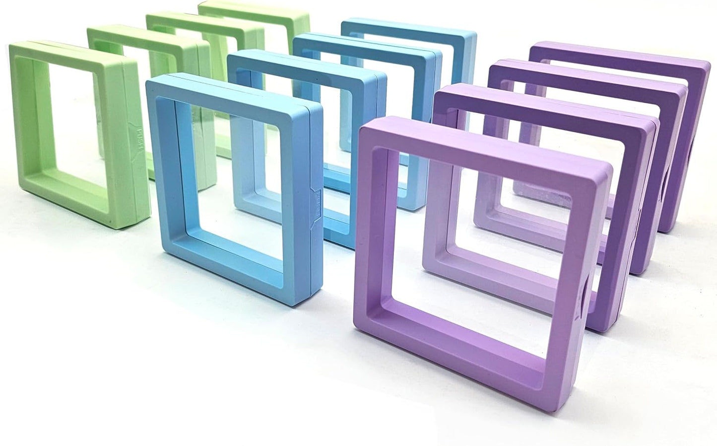 Soporte 3D marco flotante 12 pzas caja joyería organiz.