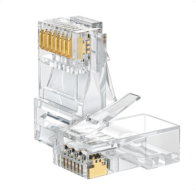 Pack 100 enchufes RJ45 UTP y crimpadora Ethernet