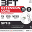 2 Cables Extensión 0.91m Con 3 Tomas 16/3 SJTW Blanco