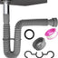 Trampa P flexible para baño adaptador drenaje 1 1/4 a 1 1/2