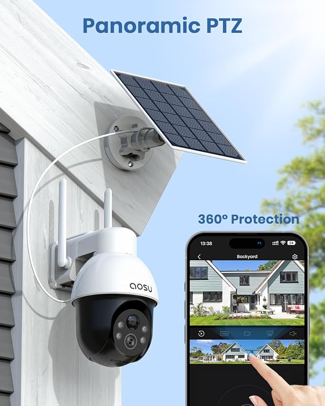 Cámaras seguridad solar 5MP para exteriores app 5 Pzas