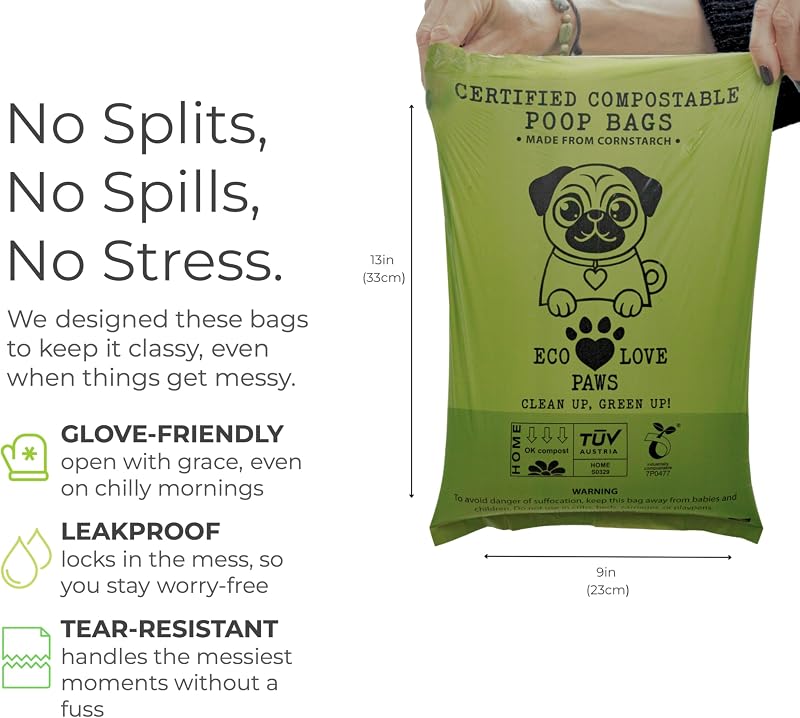 Bolsas compostables para excremento perro a base de plantas