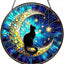 Atrapasoles cristal negro gato luna decoración