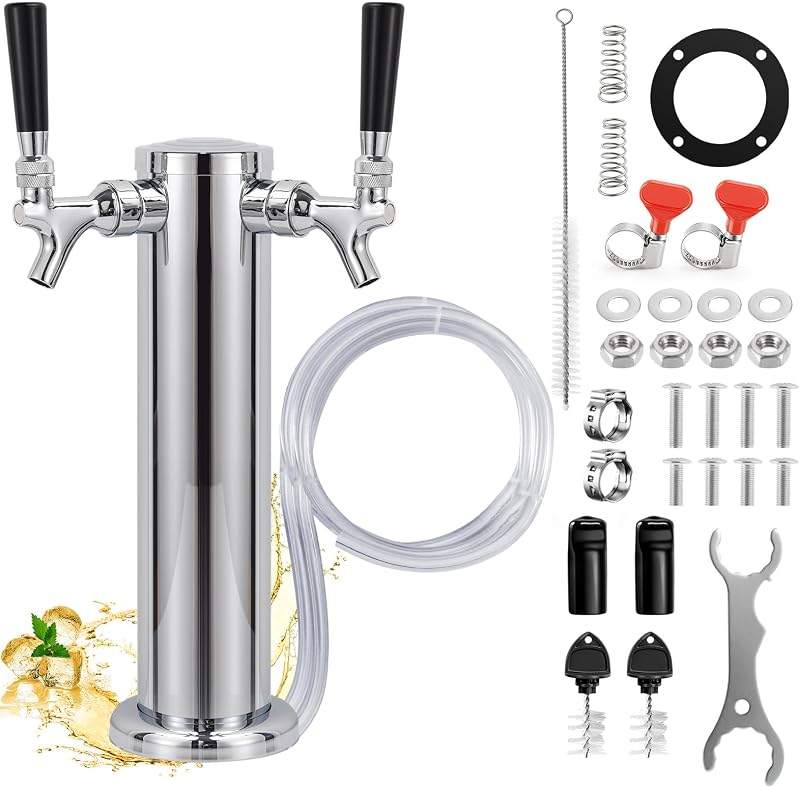 Torre Kegerator doble grifo 3" acero inox