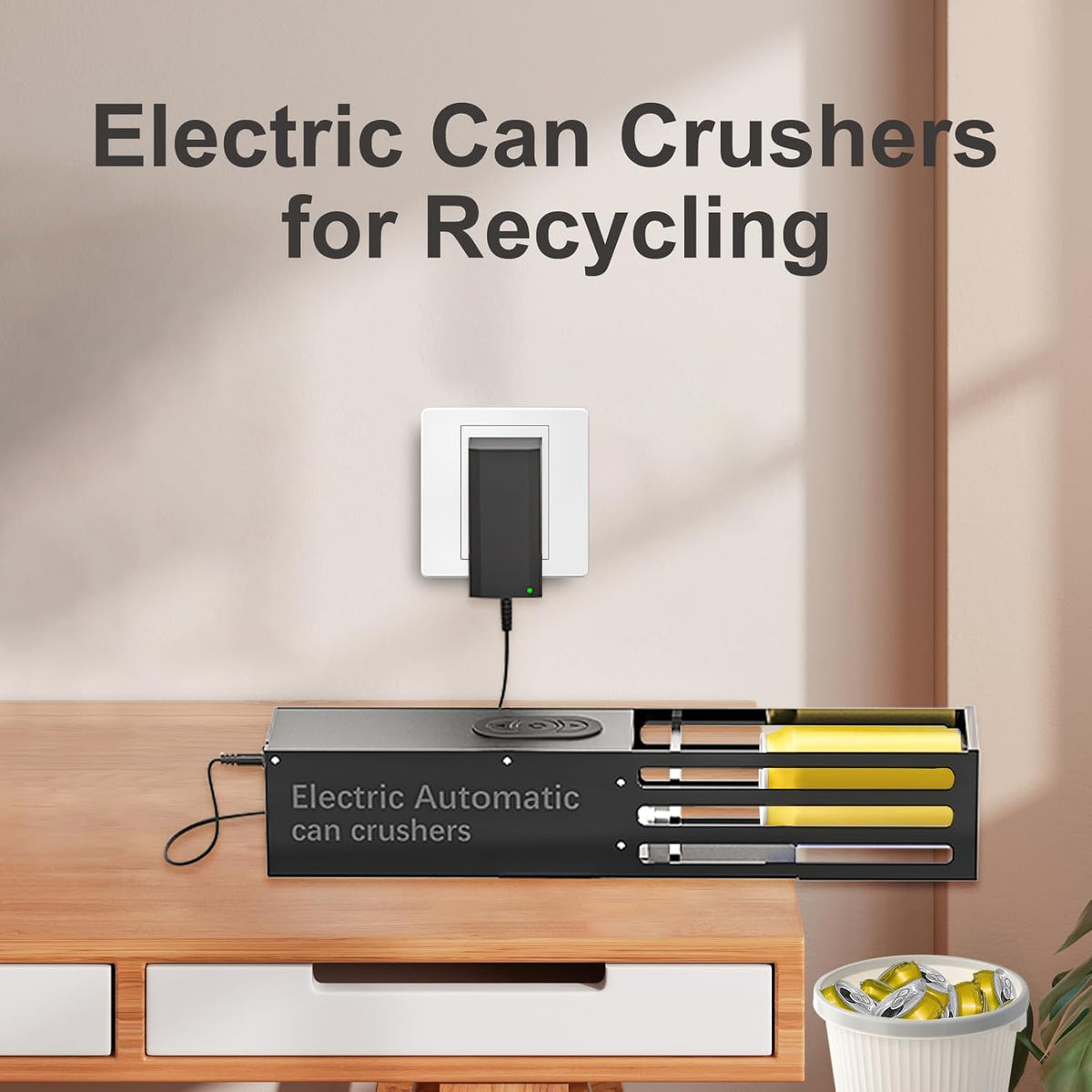 Trituradora eléctrica de latas 8-16oz pared reciclaje