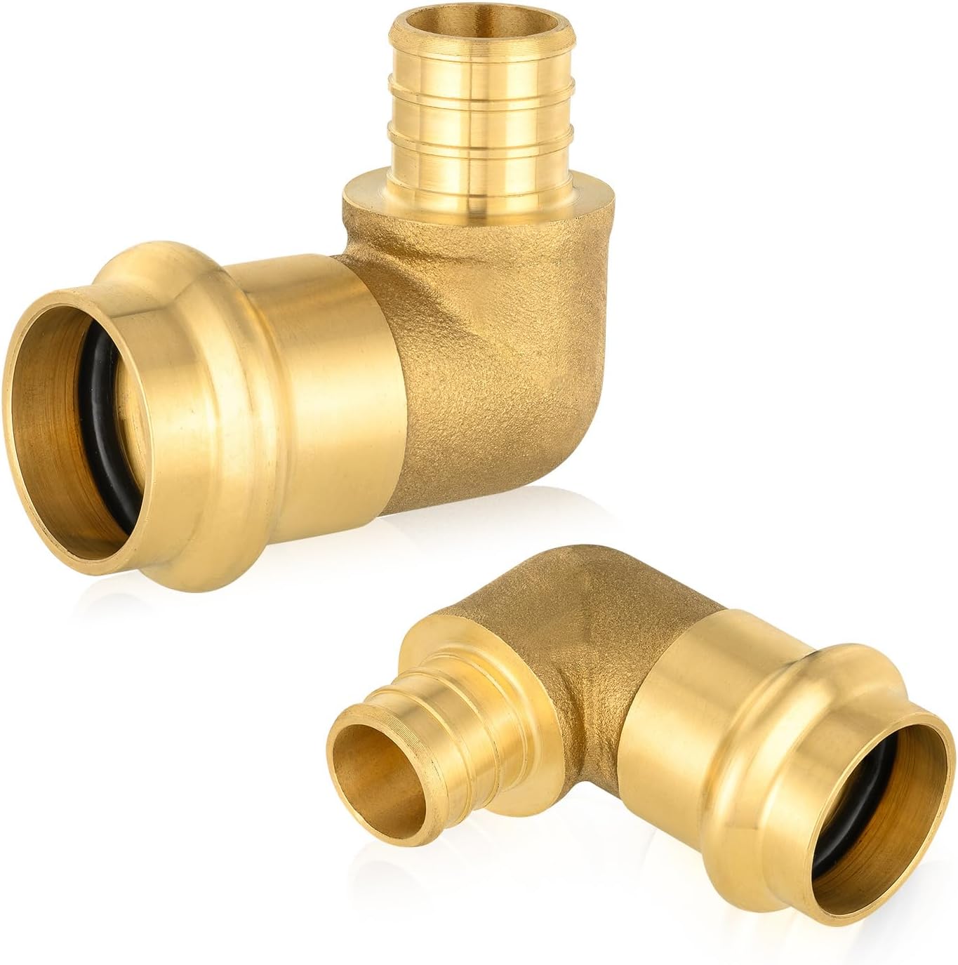 Codo crimpado PEX 1pulg conexión latón cobre