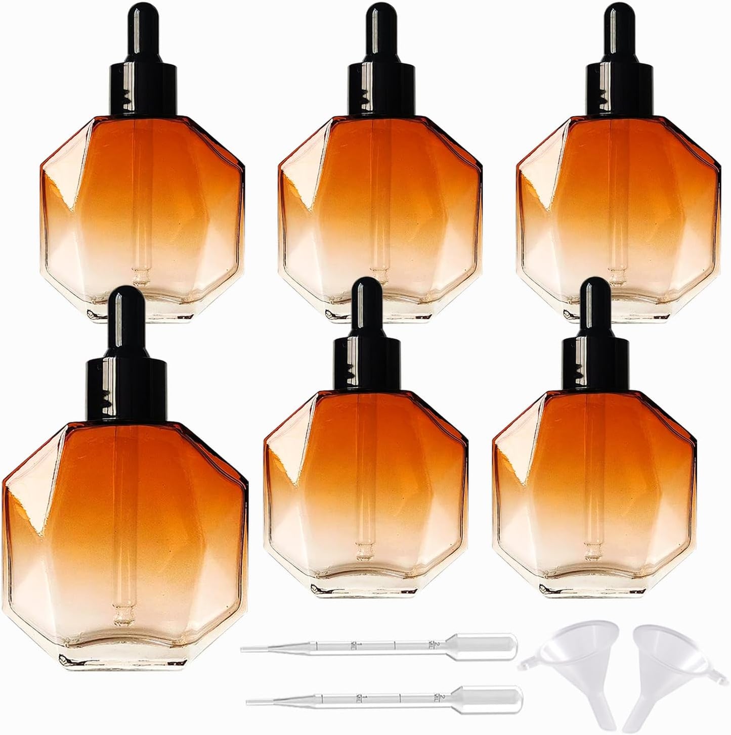 Frascos cuentagotas vidrio ambar 1.7oz 6 botellas con gotero