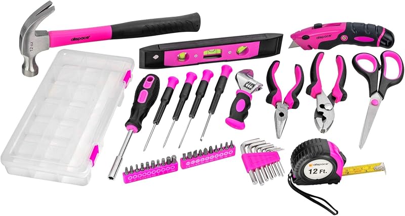 Bolsa herramientas rosa con 43 pzas para mujeres