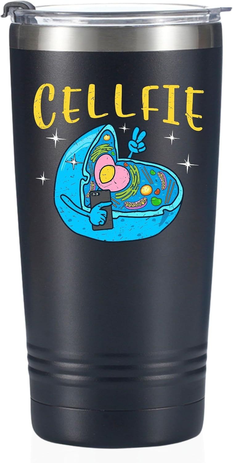 Vaso acero inox 20oz con tapa y popote para profesor de biología