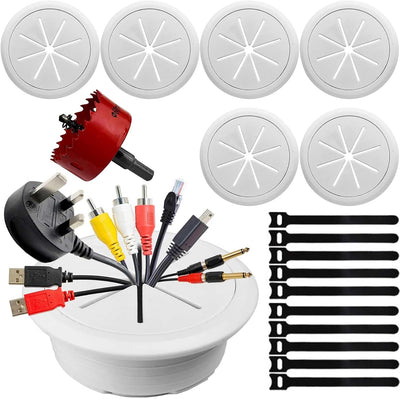 6 Protectores Cable TV Pared 2-3/8pulg Incluye Pases y Bridas