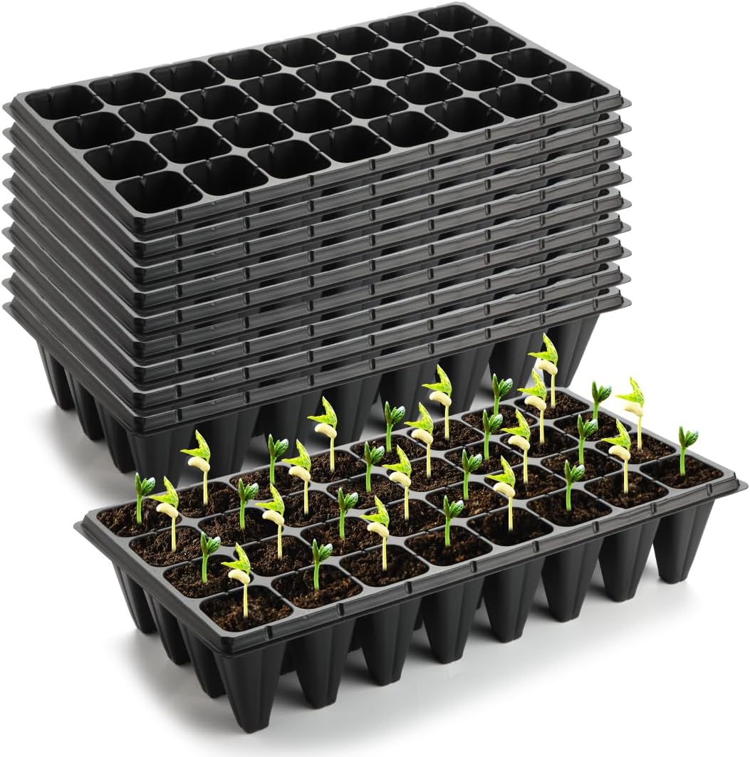 10 Bandejas Semillas 32 Celdas Plástico 4.33x20x10