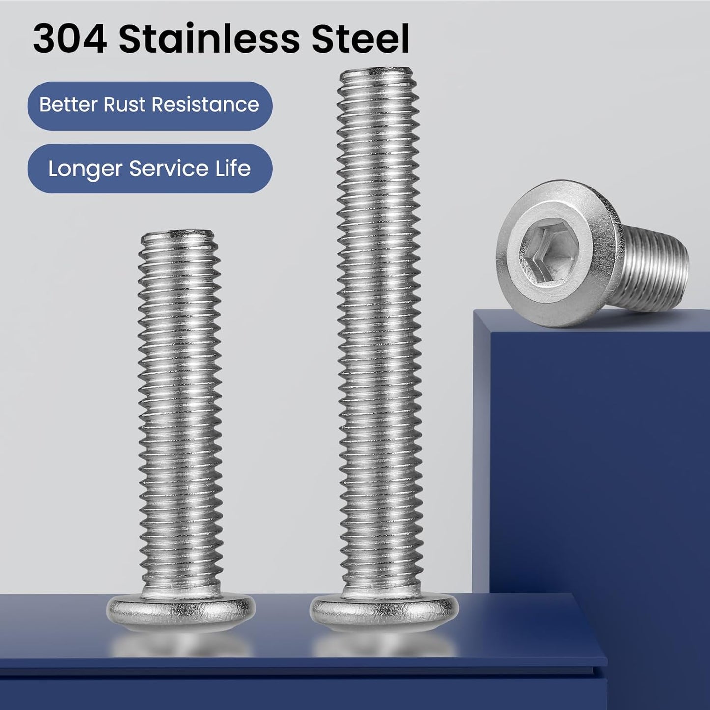 Pernos 3/8-16 x 1-1/4 acero inox 304 con llave hex