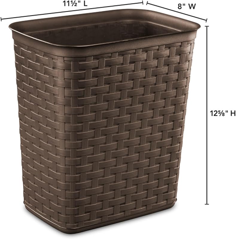 Cubo basura tejido 3.4gal color marrón 18 Uds