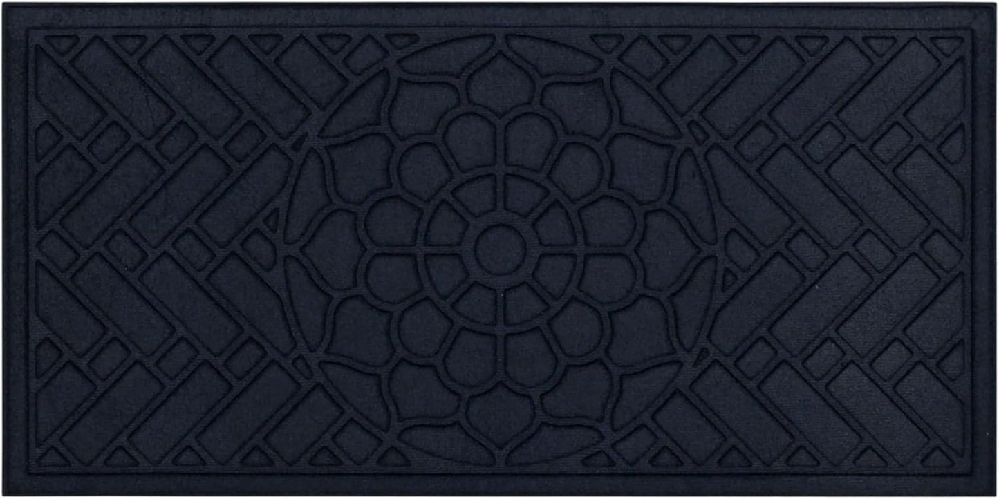 Tapete puerta 2x4ft antiderrap goma reciclada azul