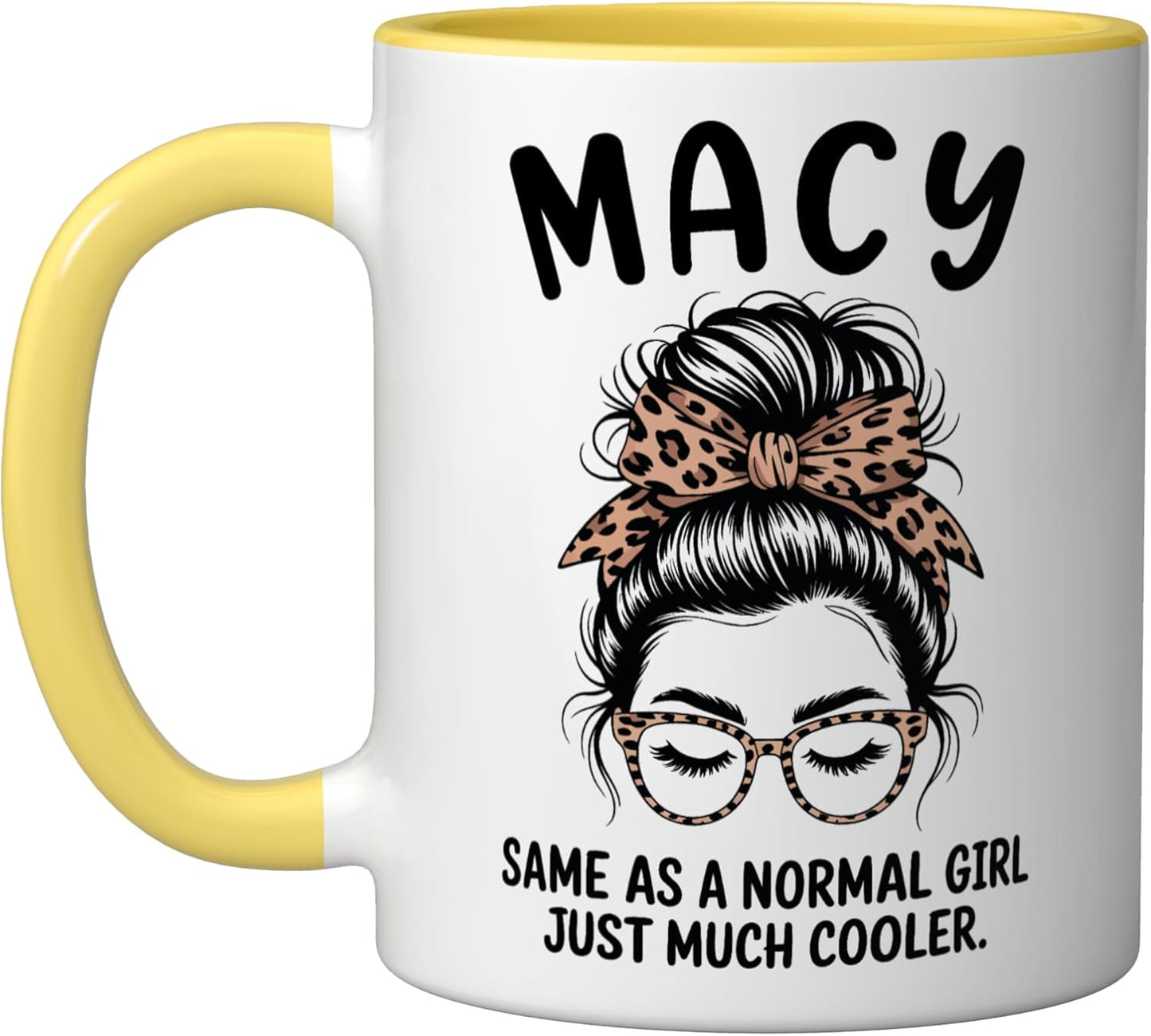 Taza Cerámica Nombre Chica Cool Amarillo/Blanco