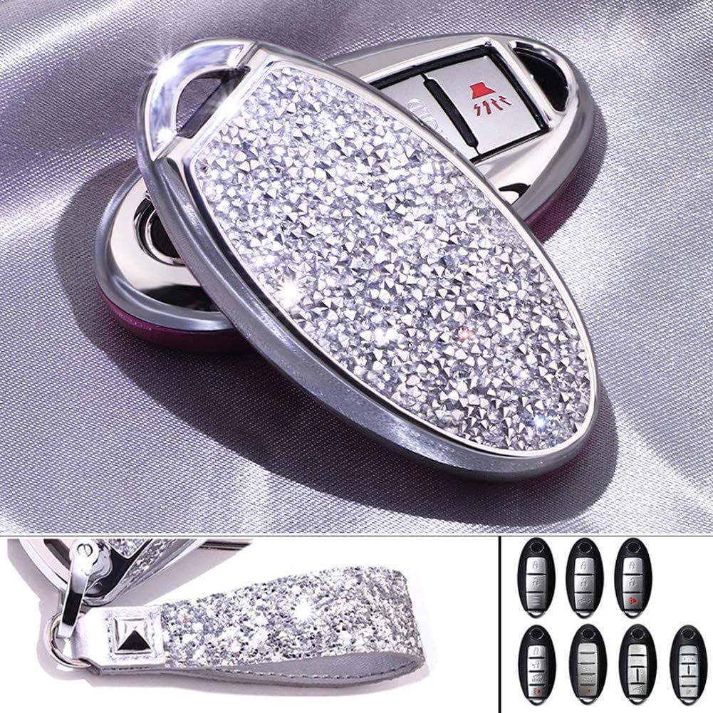 Fundas llavero 3D Bling para Nissan Murano plata