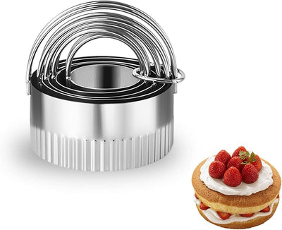 Juego 5 Pzas Cortador Galletas Acero Inox Borde Estriado