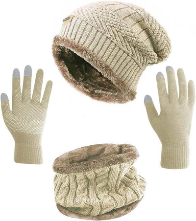 Gorro invierno bufanda guantes mujer pantalla tactil